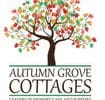 Logo of Autumn Grove Cottages, featuring a tree with colorful leaves. Text below reads: 